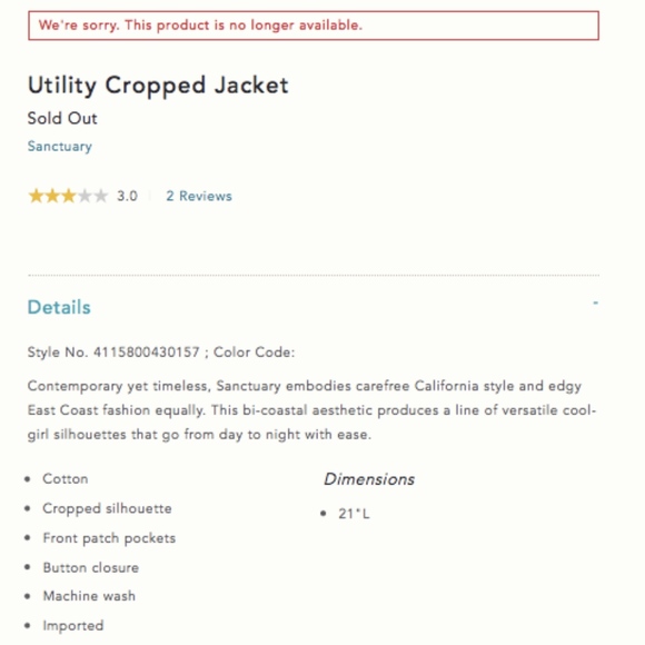 Sanctuary Cropped Utility Jacket - Picture 3 of 7